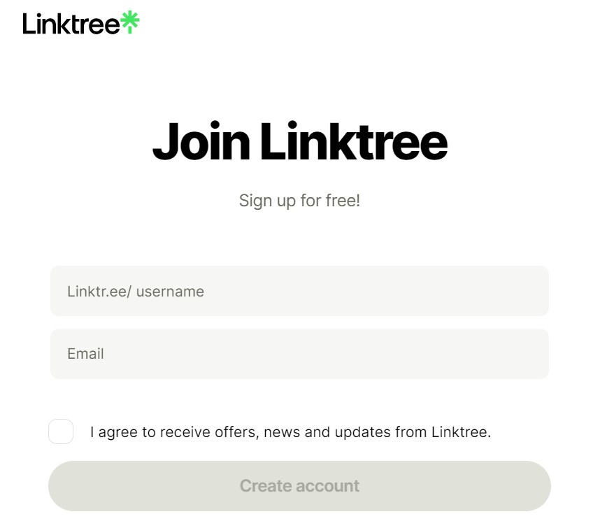 Linktree注册过程指定用户名